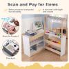 Costzon Kids Grocery Store Playset, Wooden Play Store w/Lights & Sound, Shopping Cart, Blackboards & Cash Register, Toddler Toy Grocery for Boys and Girls Ages 3+ (Natural, 35.5" x 31" x 41") view 4