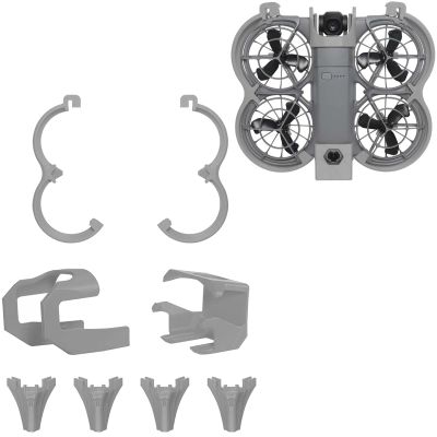 3-in-1 Anti-Collision Protection Set for DJI NEO2, Propeller Guards, 22mm Landing Gear, Lens Gimbal Bumper Guard & Tail Wing Protector, Lightweight Full-Body Shield for Safe Flight & Landing (Gray - No Image Transmission)