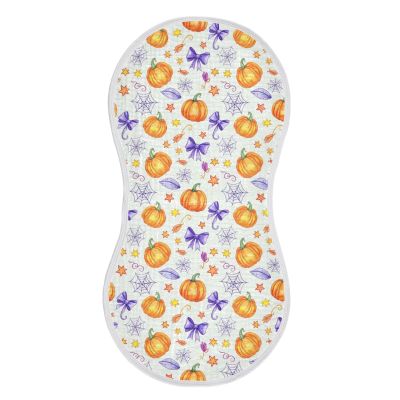 WIFIU Pumpkins Spiders Bows Stars Baby Muslin Burp Cloths for Newborn Boys Girls, 4 Layer Cotton Soft Absorbent Baby Burping Washcloths 1 Pack