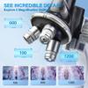 115 Pcs Microscope Science Kit for Kids with 100X-1200X Magnification,Equiped with Prepared and DIY Blank Slides Microscope for Beginner Boys Girls view 3