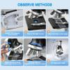 115 Pcs Microscope Science Kit for Kids with 100X-1200X Magnification,Equiped with Prepared and DIY Blank Slides Microscope for Beginner Boys Girls view 4