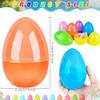 Barblog 21 Pcs 4.5 Inches Plastic Easter Eggs Fillable Easter Egg Large Empty Transparent Colorful Bright Eggs for Easter Hunt, Easter Basket Stuffers, 7 Colors view 2