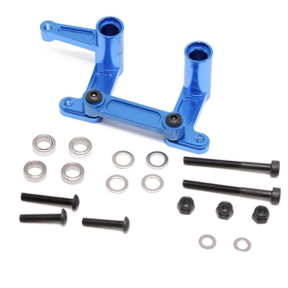 1/10 Scale 2WD VXL Drag Metal Steering Bellcranks and Drag Link Set Compatible with RC Car Parts(Blue)