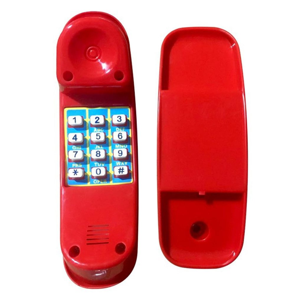 DAGLLGEW Toy Phone with Numeric Key Realistic Lightweight Plastic Kids Phone, 8x3x2 Pretend Play Kids Play for Interactive Learning Ages 3+ Children, Red Toy Phones for Toddlers 1-3 Phones -5