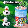 24 Pcs Soccer Theme Rubber Ducks with a Bag, Soccer Ball Ducks Toys, Soccer Fun Party Favors, Goodie Bag Fillers for Sports Fans Team Gifts, Classroom Game Prizes, Water Pool Toys for Toddler Kids view 2