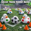 24 Pcs Soccer Theme Rubber Ducks with a Bag, Soccer Ball Ducks Toys, Soccer Fun Party Favors, Goodie Bag Fillers for Sports Fans Team Gifts, Classroom Game Prizes, Water Pool Toys for Toddler Kids view 3