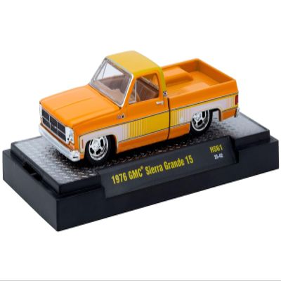1976 Sierra Grande 15 Pickup Truck Orange and White with Orange Interior Limited Edition to 15994 Pieces Worldwide 1/64 Diecast Model Car by M2 31500-HS61