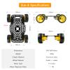 4WD Robot Car Chassis Kit for Arduino Raspberry Pi with Aluminum Alloy Chassis, TT Motor, 4 Wheels, Robot Car Platform for Robotics Projects, DIY Robot Chassis view 3