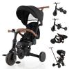 INFANS 9-in-1 Foldable Toddlers Tricycle, Converts Stroller to Balance Bike with Adjustable Push Handle, Canopy & Backrest, Pedal Conversion, Retractable Rear Wheels for 1-6 Years (Black) view 1