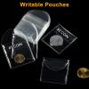 50Pcs 2Inch Individual Pocket Coin Flipping Protectors Clear Pouches Single Sleeve Holders Single Coin Sleeve view 2
