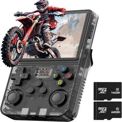 R36S Handheld Game Console, Preloaded with 15000+ Games (Black)