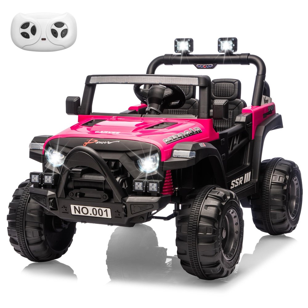 12V Ride on Car for Kids,12v Kids Ride on Car with Parent Remote Control, Spring Suspension & Bluetooth | Electric Toy Car with Music, Horn, LED Lights, 3 Speeds (4.1MPH Max)