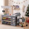 Costzon Kids Grocery Store Playset, Wooden Play Store w/Lights & Sound, Shopping Cart, Blackboards & Cash Register, Toddler Toy Grocery for Boys and Girls Ages 3+ (Grey, 35.5" x 31" x 41") view 2