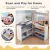 Costzon Kids Grocery Store Playset, Wooden Play Store w/Lights & Sound, Shopping Cart, Blackboards & Cash Register, Toddler Toy Grocery for Boys and Girls Ages 3+ (Grey, 35.5" x 31" x 41") view 4