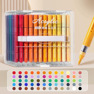 Acrylic Liquid Markers Set, Washable Paint Pens for Children's Art, Non-Toxic Watercolor Markers with Direct Ink Control, Fast Drying, Vibrant Colors, Portable Case (60 colors)