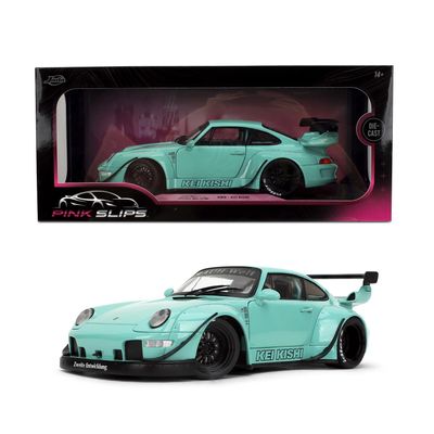 1:18 Scale Diecast Model Car Compatible for Porsche RWB Kei Sishi Teal Green Jada Pink Slips 36463