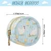 Chicky Hen Rustic Farm Flower Blue Stripe Newborned Girl Travel Pacifier Holder with Zipper and Clip Key Chain Wallet, Travel Accessories view 3