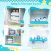 Costzon Wooden Doctor Playset, Medical Office Activity Center w/Exam Room, Check-in & Waiting Areas, Height Measurer, Sink, Multi-Sided Pretend Play Doctor's Office, Gift for Boy Girl Aged 3+ (Blue) view 3