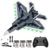 DEERC 2CH F22 Raptor RC Plane wiht Lights,Remote Control Airplane Fighter Toys,2.4GHz 6-axis Gyro Stabilizer RTF Glider Aircraft Jet Plane with 3 Batteries,Easy to Fly for Boys Adults view 1