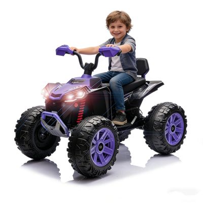 24V 7AH Electric Ride-on ATV Dual Seat Off-Road Vehicle with 4 Wheels No Remote Control Gifts for Boys Girls