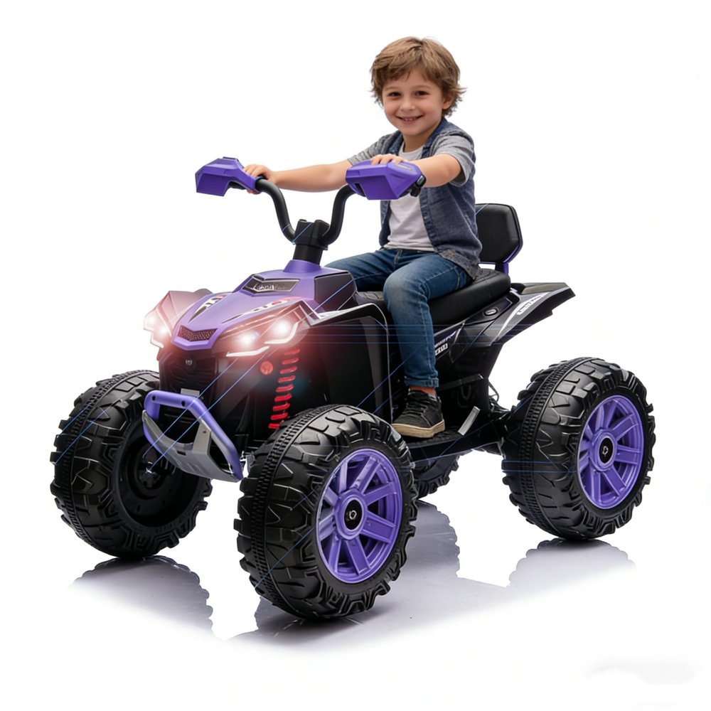 24V 7AH Electric Ride-on ATV Dual Seat Off-Road Vehicle with 4 Wheels No Remote Control Gifts for Boys Girls