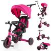 INFANS 9-in-1 Foldable Toddlers Tricycle, Converts Stroller to Balance Bike with Adjustable Push Handle, Canopy & Backrest, Pedal Conversion, Retractable Rear Wheels for 1-6 Years (Pink) view 1