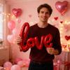 10 Pcs 19.6-inch mini red love shaped balloons for Valentine's Day decoration, wedding photography props, love view 4