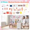 Costzon Wooden Doctor Playset, Medical Office Activity Center w/ Exam Room, Check-in & Waiting Areas, Height Measurer, Sink, Multi-Sided Pretend Play Doctor's Office, Gift for Boy Girl Aged 3+ (Pink) view 3