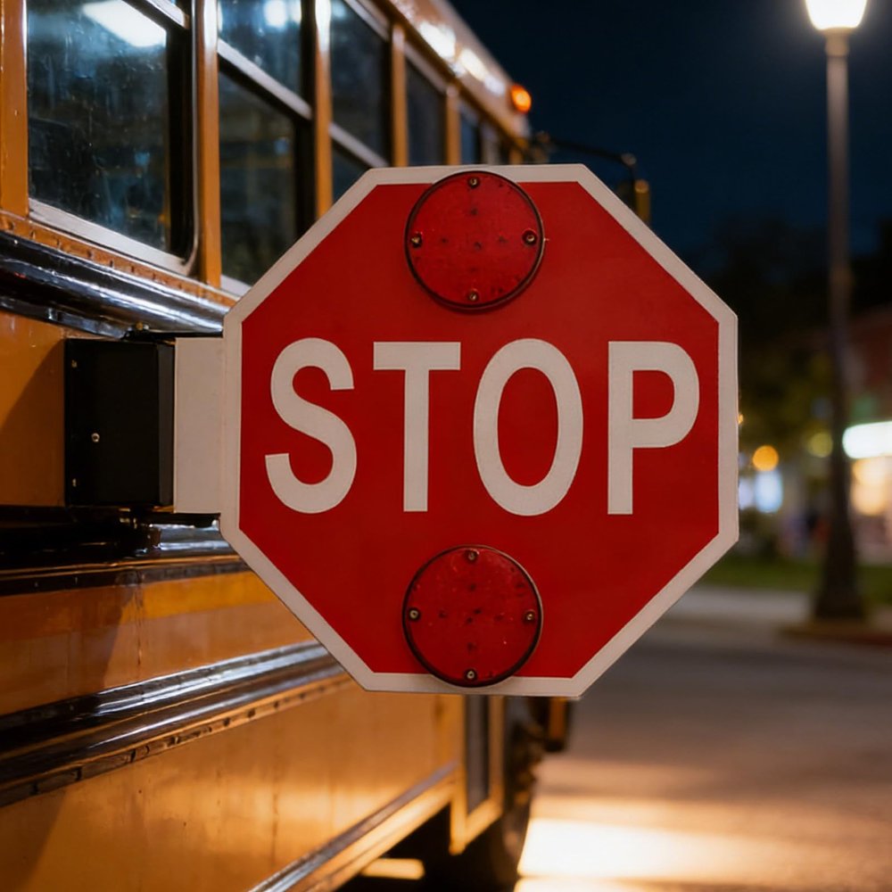 18 Stop Sign Public Traffic Safety, Led Flashing School Bus Light Sign, Electric School Bus Stop Signs, High Visibility, Dc 12v/24v, 1/2/4 Pcs, Side Mounted, Red 2Pcs-12V