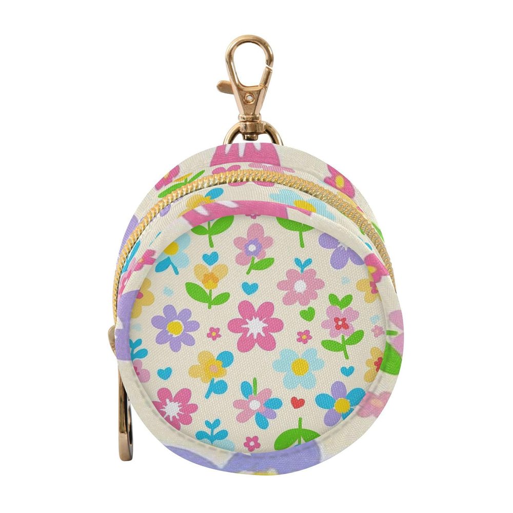 Colorful Lively Fresh Summer Flowers Infants Baby Travel Pacifier Holder Portable Key Chain Wallet, Small Item Storage pouching