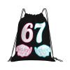 Six Seven 67 6 7 Kids 67 n Boys 6-7 Meme Hands Funny draw string bag for soccer view 1
