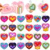 24 Pcs Valentines Day Gifts, Heart Pop Keychain Fidget Toys with Valentines Cards, Valentines Day Gifts for Classroom Exchange Party Favors Prizes view 1
