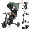 INFANS 9-in-1 Foldable Toddlers Tricycle, Converts Stroller to Balance Bike with Adjustable Push Handle, Canopy & Backrest, Pedal Conversion, Retractable Rear Wheels for 1-6 Years (Green) view 1