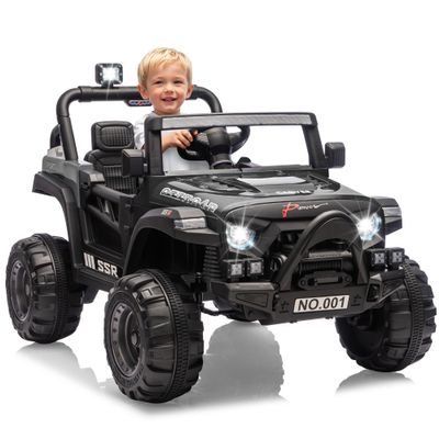 12V Kids Ride on Truck Car,12v Kids Ride-on Car with Parent Remote Control,Features Spring Suspension, Bluetooth Music, Horn, LED Lights & 3 Speed Settings