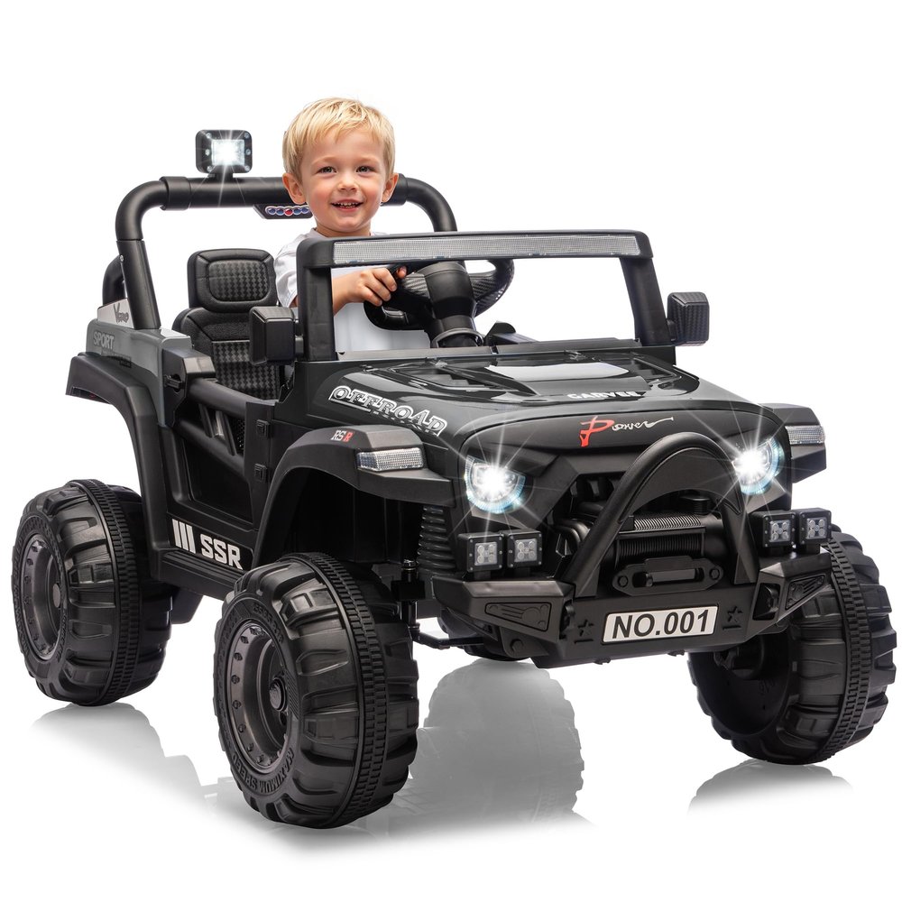 12V Kids Ride on Truck Car,12v Kids Ride-on Car with Parent Remote Control,Features Spring Suspension, Bluetooth Music, Horn, LED Lights & 3 Speed Settings
