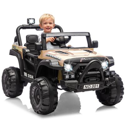 12V Ride on Car for Kids,12v Kids Ride on Car with Parent Remote Control, Spring Suspension & Bluetooth | Electric Toy Car with Music, Horn, LED Lights, 3 Speeds (4.1MPH Max)