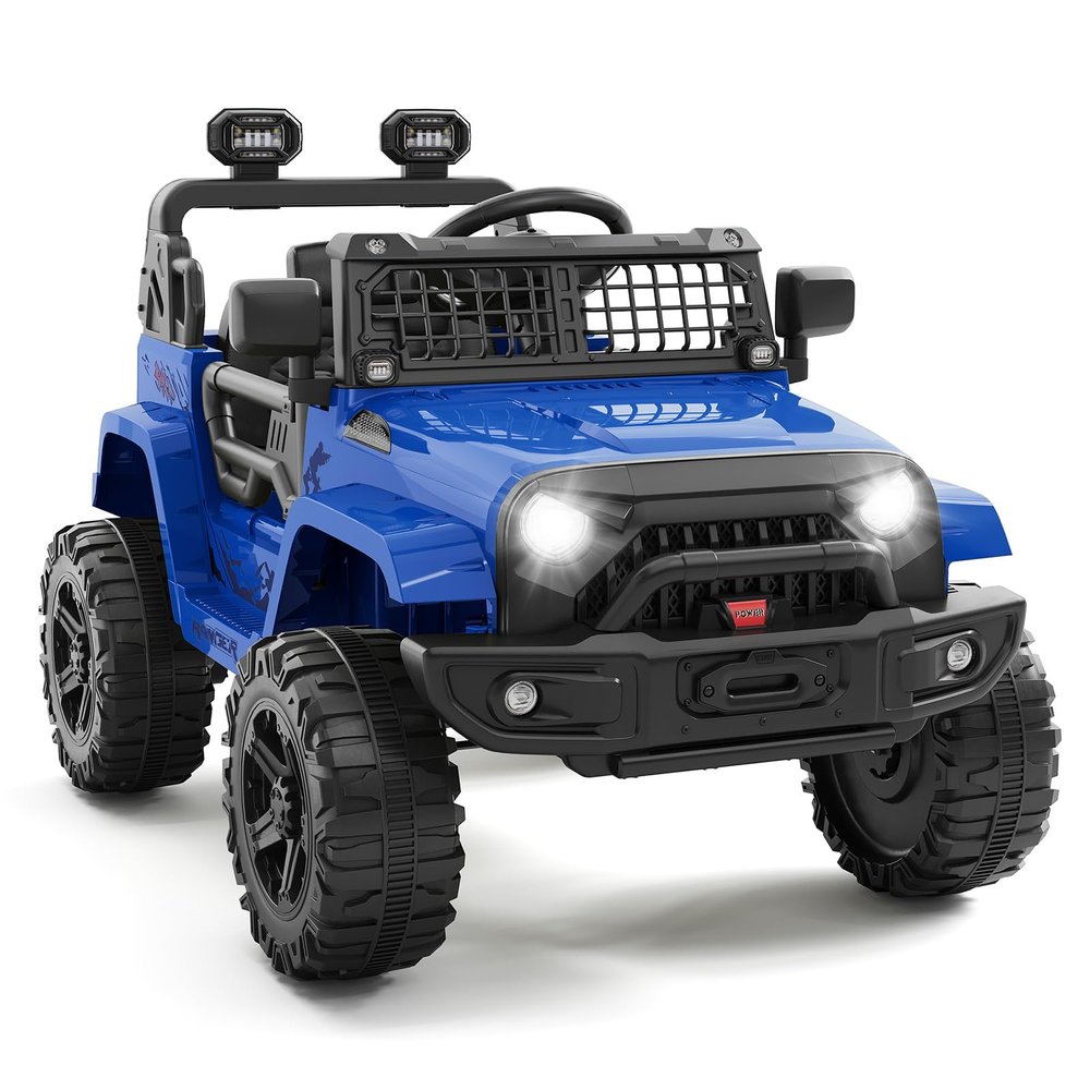 12V Kids Electric Truck with Parent Remote Control, 3-Speed Ride-on Car, Spring Suspension, Bluetooth Music Player & LED Lights, Ideal Gift for Children