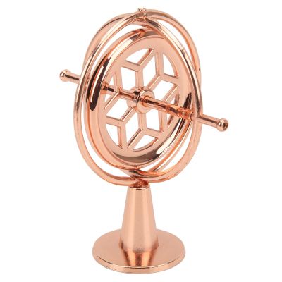 Drfeify Rose Gold Metal Gyroscope Toy, Mini Hand Spinning Top with Bracket for Stress Relief and Focus