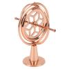 Drfeify Rose Gold Metal Gyroscope Toy, Mini Hand Spinning Top with Bracket for Stress Relief and Focus view 1