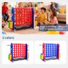 Jumbo 4 in a Row Game, Height Adjustable(2.7-3.2 FT) Outdoor Connect 4 w/Quick Release, Giant Connect Four with Basketball Hoop, Ring Toss & Net, Backyard Party Game for Adults Kids, Red view 4