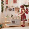 Costzon Kids Play Kitchen, Wooden Toy Kitchen Playset w/Microwave, Oven, Stoves, Water Sink & Accessories, Pretend Cooking Play Set for Toddlers, Gift for Boys & Girls 3+ view 2