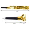 100 Pcs Golden Party Blowers with Black Handle, 23cm Metallic Foil Noisemakers, Party Horn Whistles for Celebrations and Festivals view 2