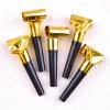 100 Pcs Golden Party Blowers with Black Handle, 23cm Metallic Foil Noisemakers, Party Horn Whistles for Celebrations and Festivals view 3