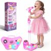Kids Stand Karaoke Machine Toys for 3 4 5 6 7 8 Year Old Girls Gift, Kid Rechargeable Microphone Toddler Birthday Gift Singing Toy for Girl Ages 3-5 4-6, Portable Bluetooth Speaker with 2 Mics view 1