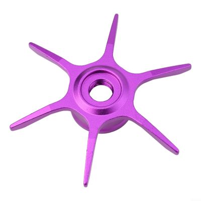 Modified Star Brake for Abu Max Series B3B4P3P4P5, Water Droplet Wheel Six Star Brake, 65mm Diameter Aluminum Alloy, Color Options: Black, Red, Gold, Purple, Blue, Green, Avocado(Purple)(Right Hand)
