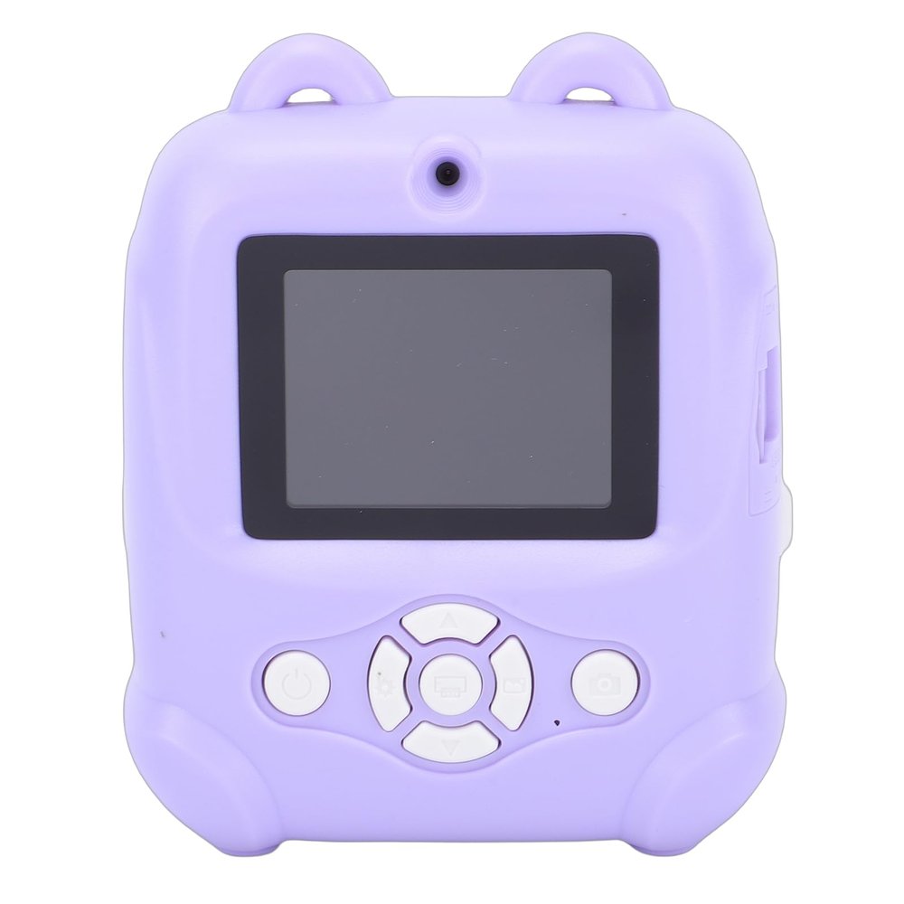 Acouto Kids Instant Print Camera, 48MP HD 1080P 16X Zoom Inkless Printing Toy with 2.4 Inch Screen for Selfies, Zoom and Playful Frames (Purple)