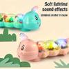 Caterpillar Design Tummy Time Toy with Light & Music Musical Light Up, Musical Crawling Toy for Babies to Play on Their Tummy, Funny Push Pull Toys for Boys and Girl Birthday Engaging & Fun(Blue) view 4