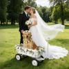 HGTHXDF Pull Along Wagon,White Flower Girl Wagon All-Terrain Wedding Wagon with Removable Wooden Side Panels, Big Tires and Wide Grip Handle for Weddings view 4