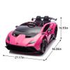 24V 2 Seater Kids Ride on Car, Licensed Lamborghini Huracan STO Electric Car, Kids Electric Ride-On Drift Car, 360Spin, LED, USB Port, Dynamic Music, Drift Feature, for Ages 3-6 (Pink) view 2