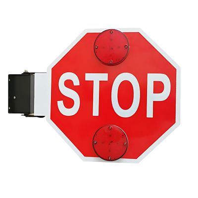 18 Stop Sign, Dc 12v/24v, 1/2/4 Pcs,Public Traffic Safety Led Flashing School Bus Stop Light Sign, Electric School Bus Stop Signs 2Pcs-12V